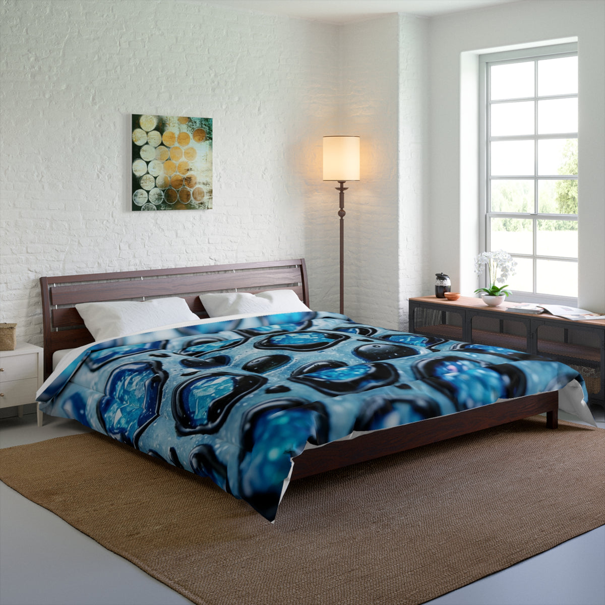 Blue Agate Geode Pattern Comforter