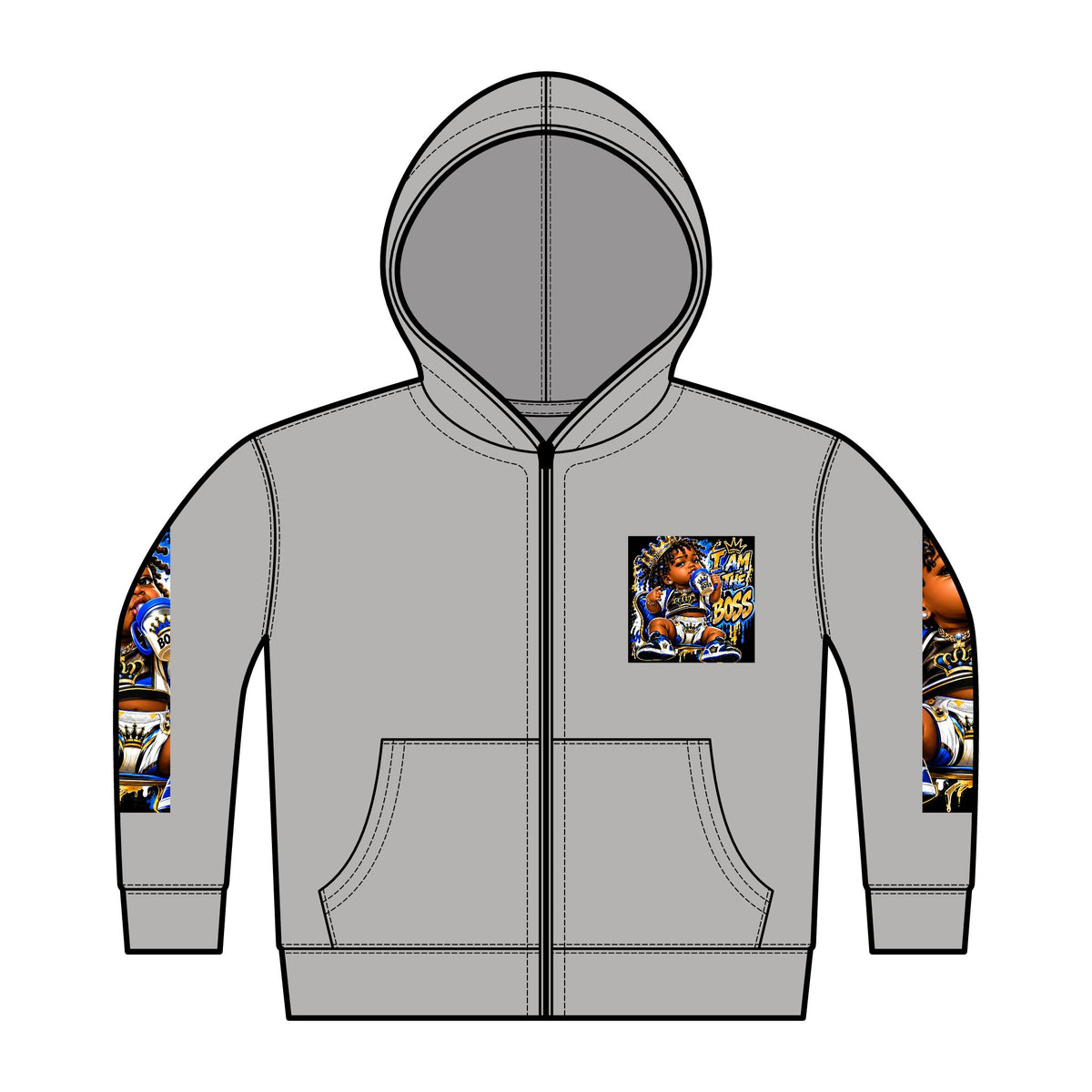 Toddler Hoodie — 'Lil Boss' Graphic Full-Zip Fleece