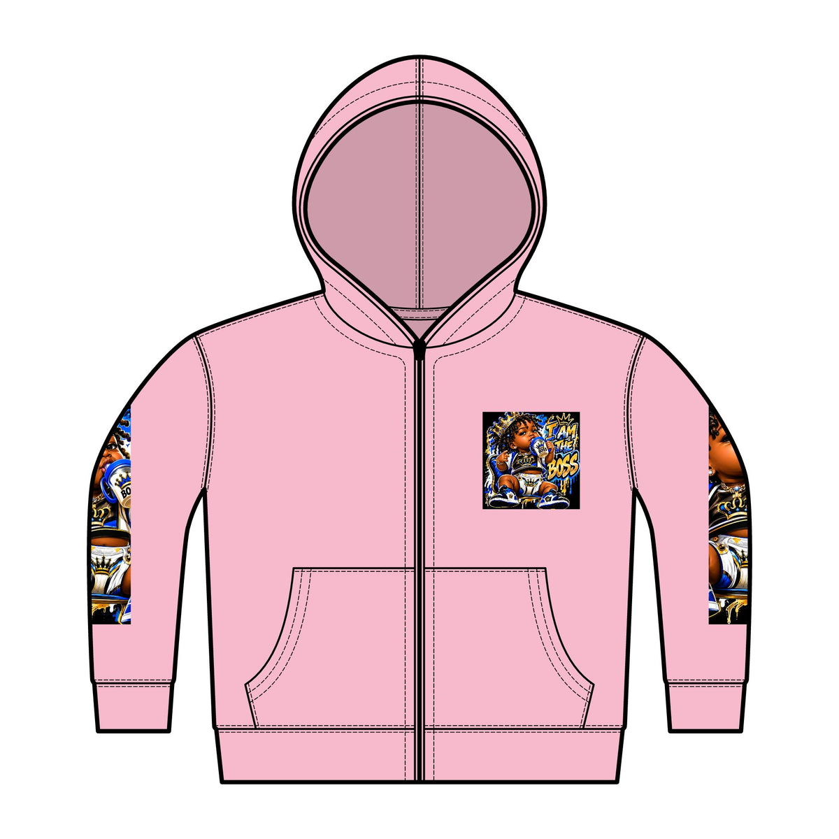 Toddler Hoodie — 'Lil Boss' Graphic Full-Zip Fleece