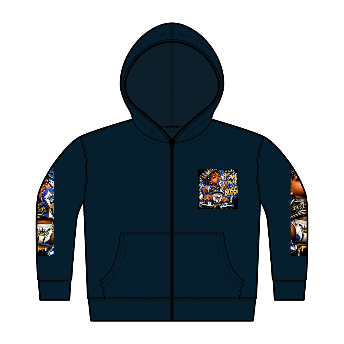Toddler Hoodie — 'Lil Boss' Graphic Full-Zip Fleece
