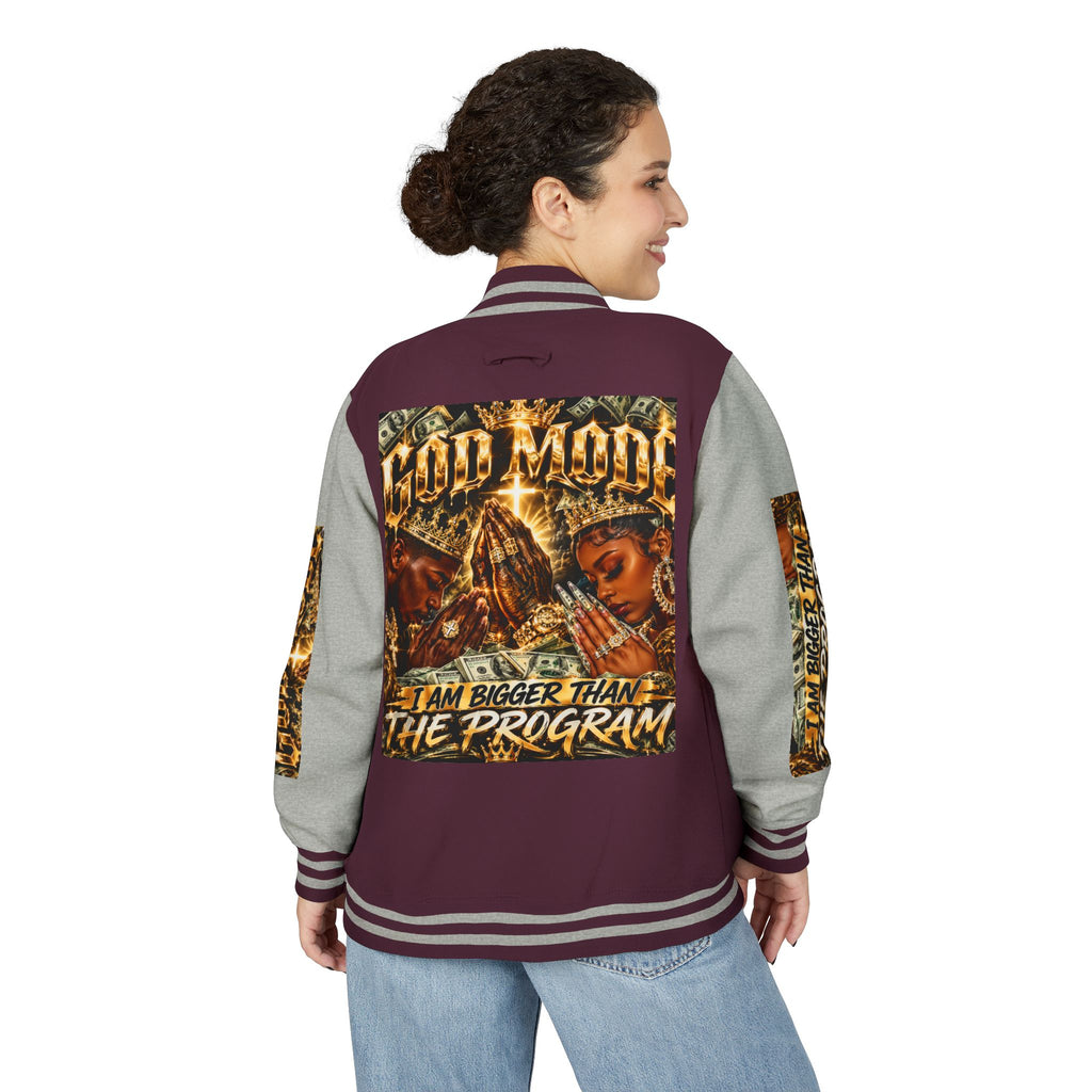 Letterman Jacket — 'I Am Bigger Than The Program' Graphic Varsity Jacket