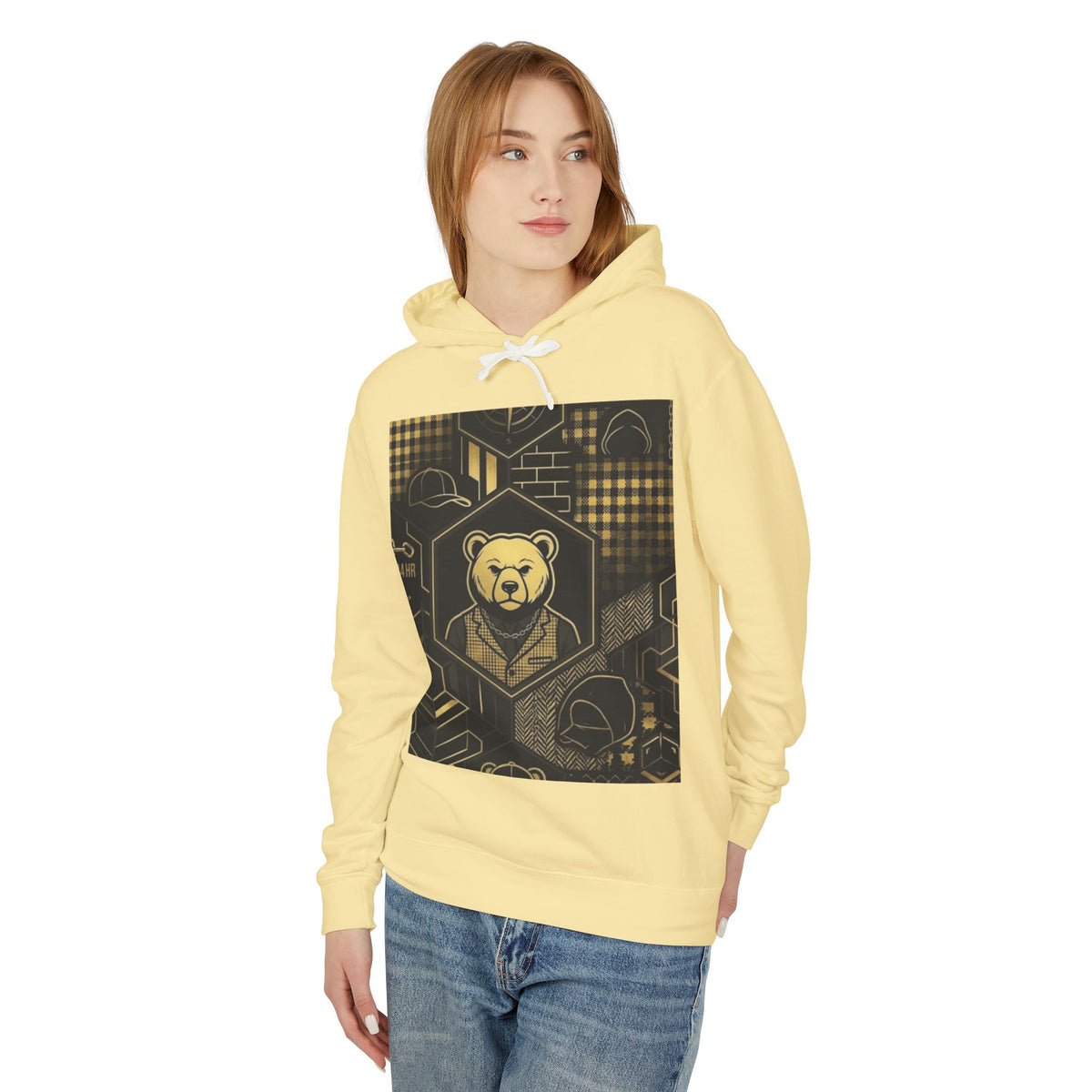 Geometric Bear Graphic Hoodie