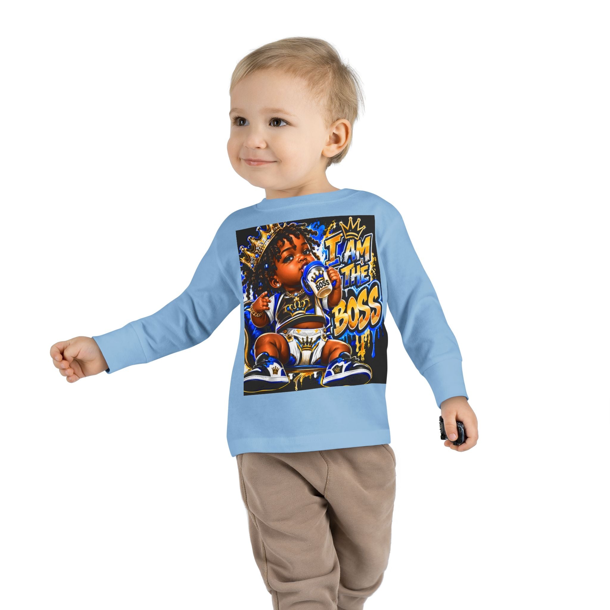 I Am The Boss Toddler Long Sleeve Tee — Cute Urban Baby Graphic Shirt