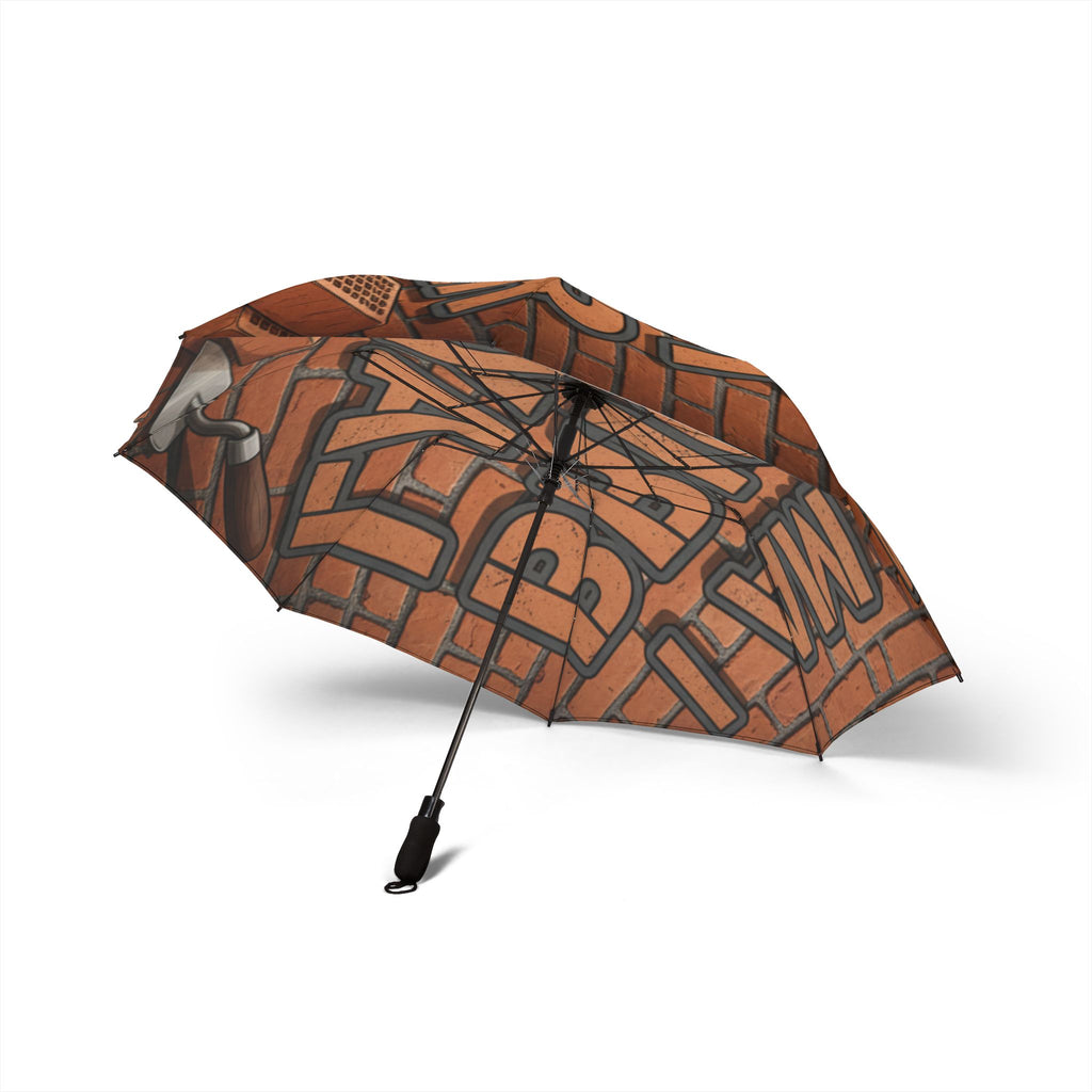 Foldable Umbrella — Brick Wall Graffiti Design (Semi‑Automatic)