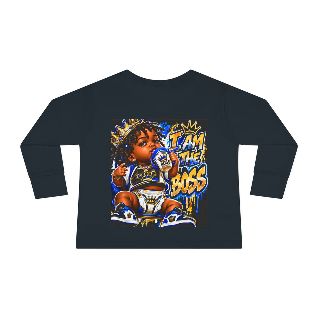 I Am The Boss Toddler Long Sleeve Tee — Cute Urban Baby Graphic Shirt