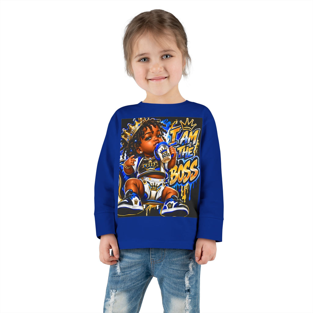 I Am The Boss Toddler Long Sleeve Tee — Cute Urban Baby Graphic Shirt