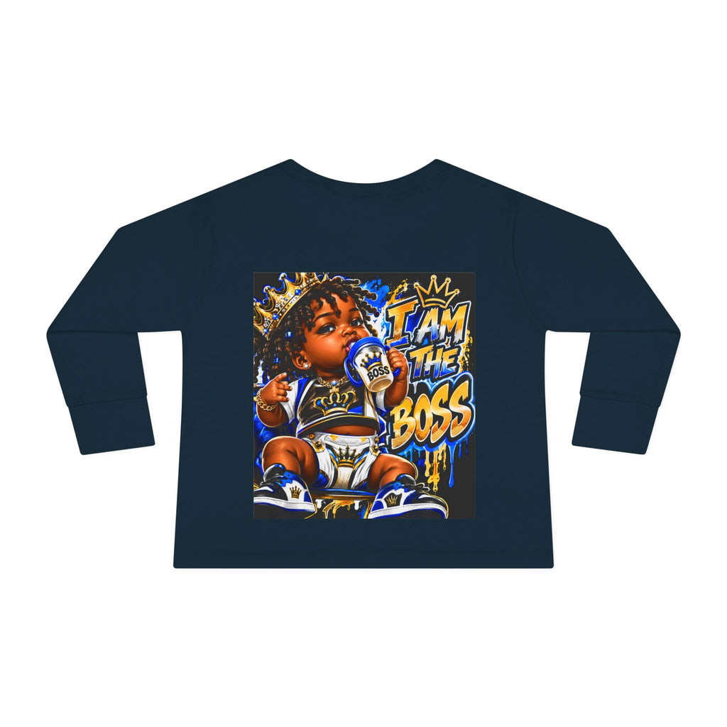 I Am The Boss Toddler Long Sleeve Tee — Cute Urban Baby Graphic Shirt