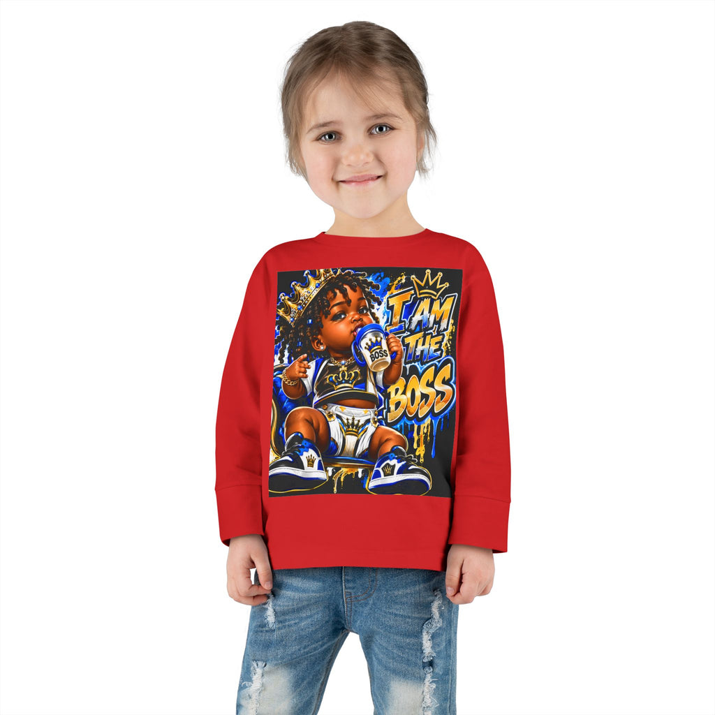 I Am The Boss Toddler Long Sleeve Tee — Cute Urban Baby Graphic Shirt