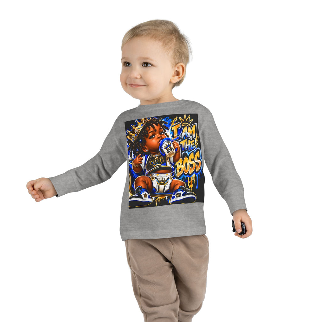 I Am The Boss Toddler Long Sleeve Tee — Cute Urban Baby Graphic Shirt