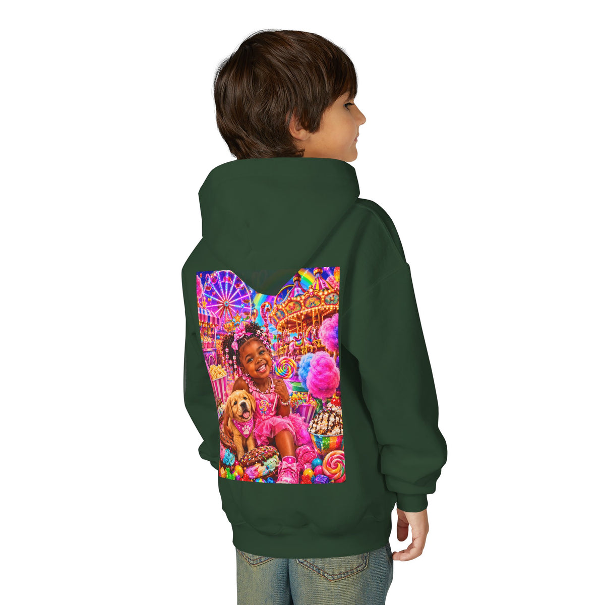 Youth Carnival Girl and Puppy Fairground Hoodie