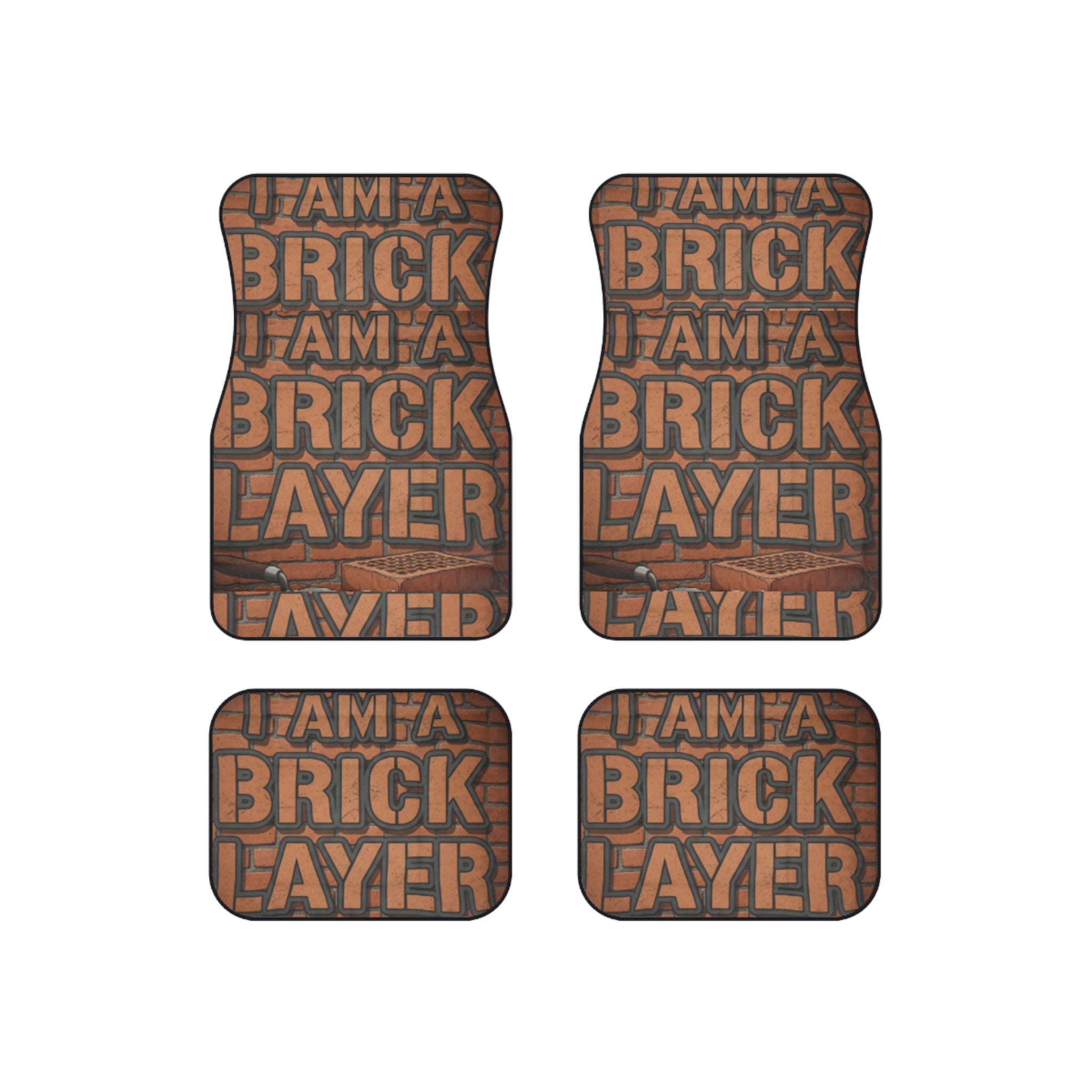 Bricklayer Car Mats (Set of 4) — 'I Am A Bricklayer' Heavy-Duty Auto Floor Mats