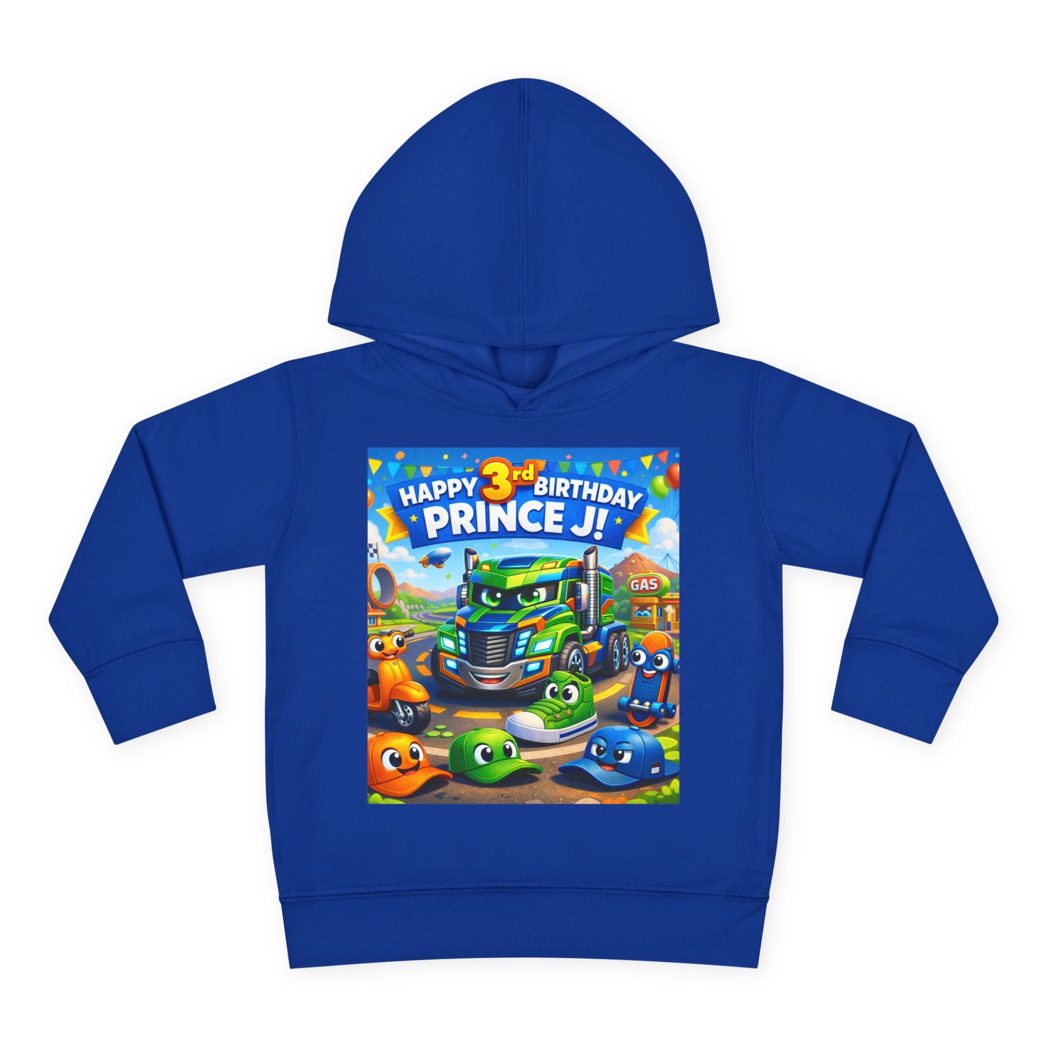 Toddler Hoodie — Colorful Birthday Truck & Candy Party Kids Pullover