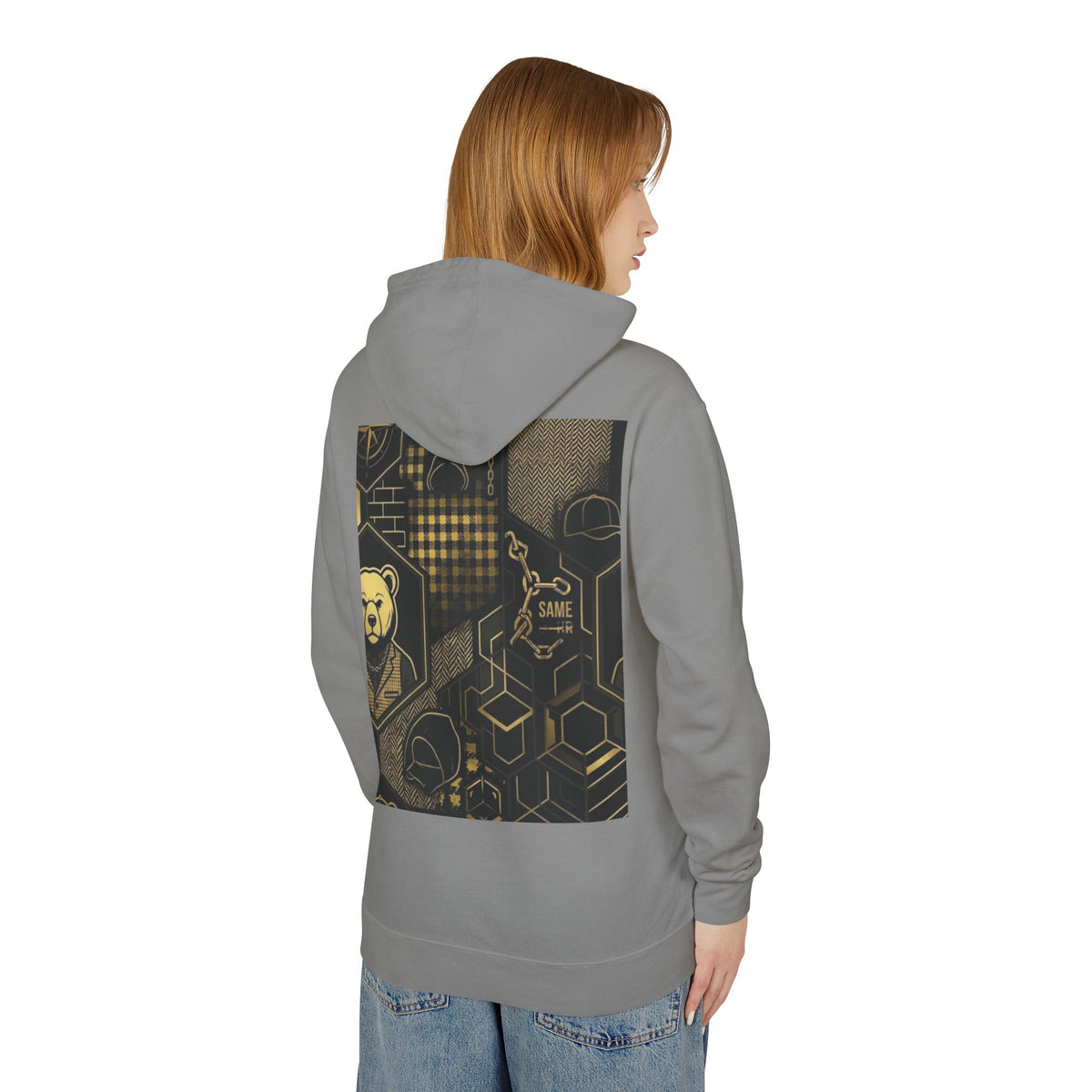 Geometric Bear Graphic Hoodie