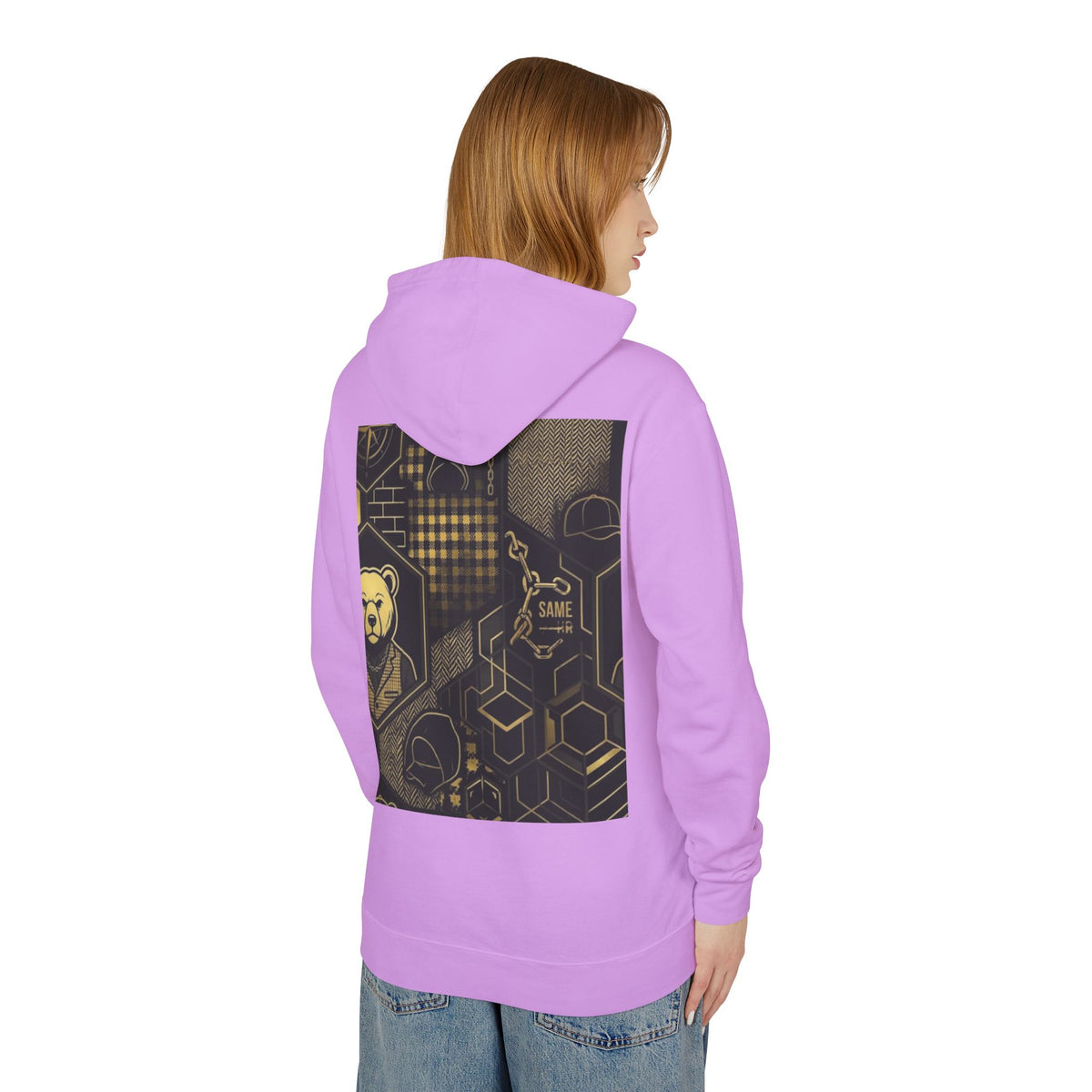 Geometric Bear Graphic Hoodie