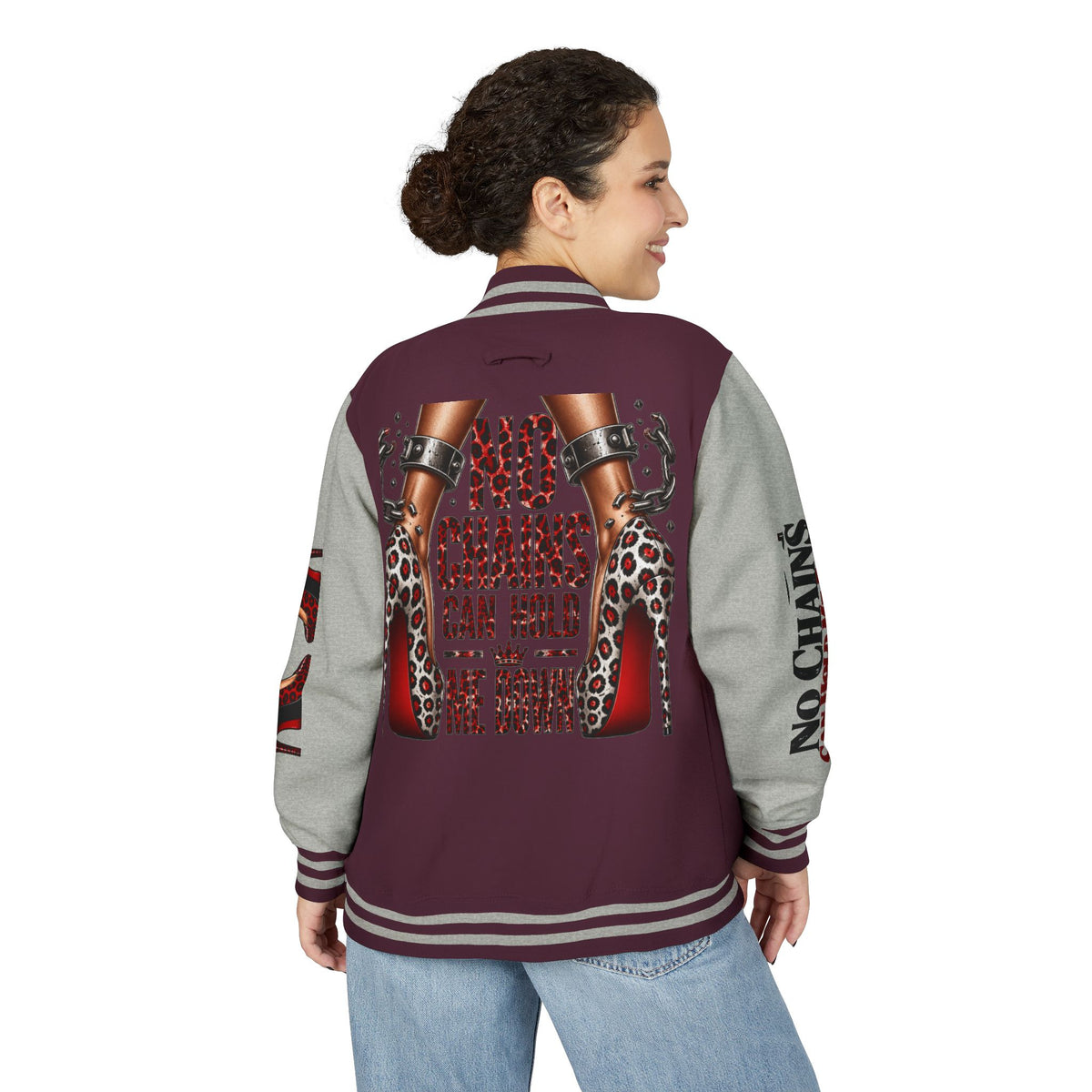 No Chains Letterman Jacket – Bold Streetwear Varsity Bomber