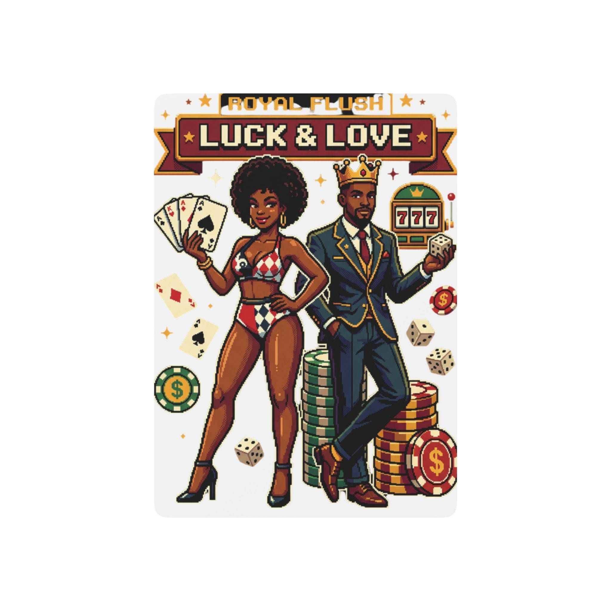 Luck & Love Poker Playing Cards — Retro Casino Deck for Game Nights
