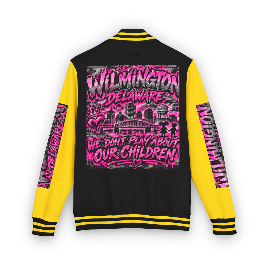Wilmington Delaware Letterman Jacket — 'We Don't Play About Our Children' Varsity Coat