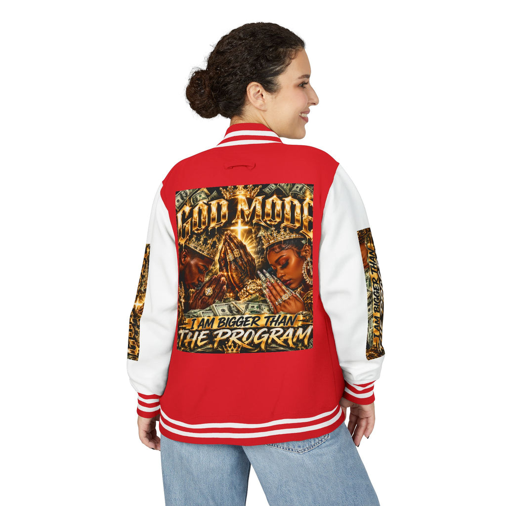 Letterman Jacket — 'I Am Bigger Than The Program' Graphic Varsity Jacket