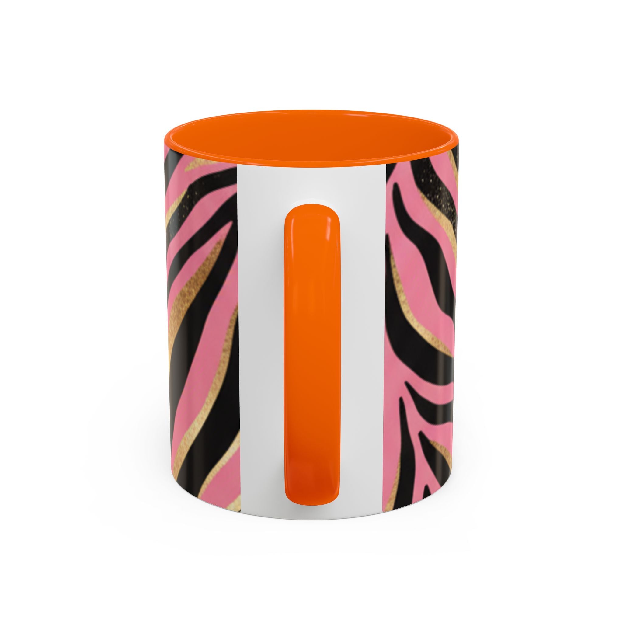 Pink & Gold Zebra Accent Coffee Mug — Stylish Animal Print Ceramic Mug (11/15oz)