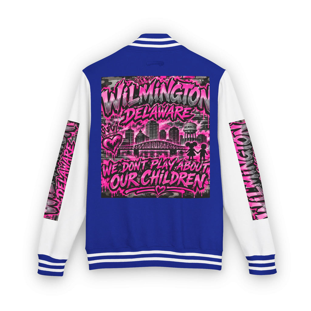 Wilmington Delaware Letterman Jacket — 'We Don't Play About Our Children' Varsity Coat
