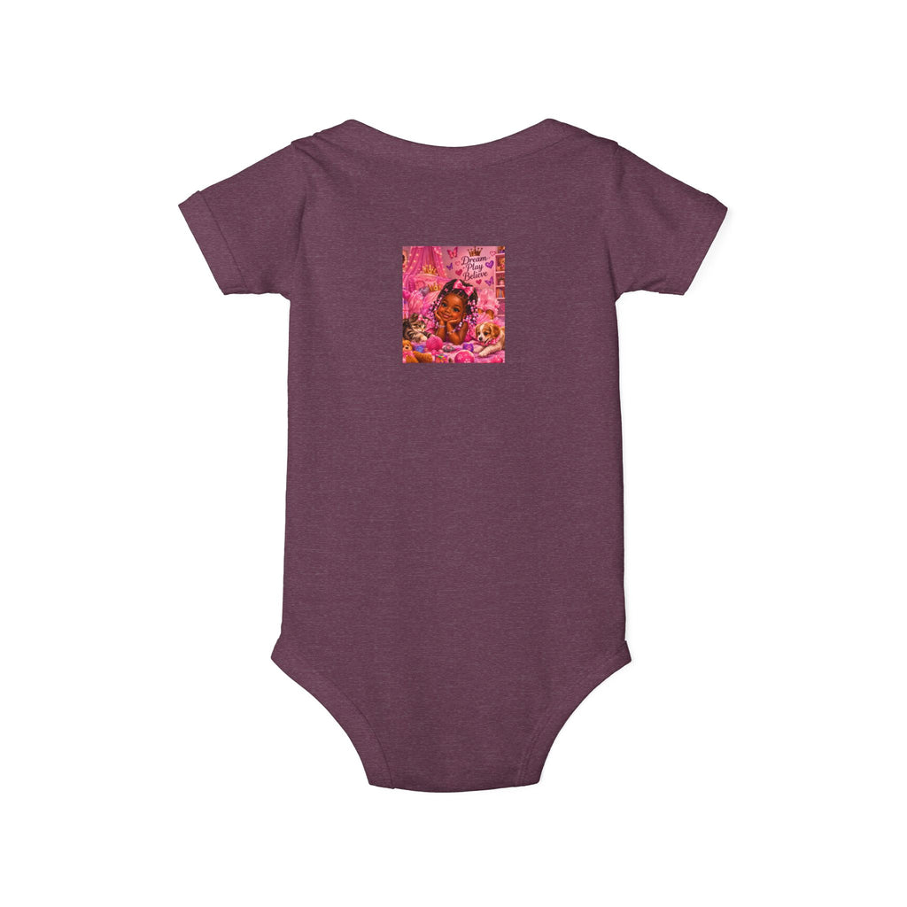 Pink Floral Baby Onesie – Cute Nursery Art Infant Jersey One Piece
