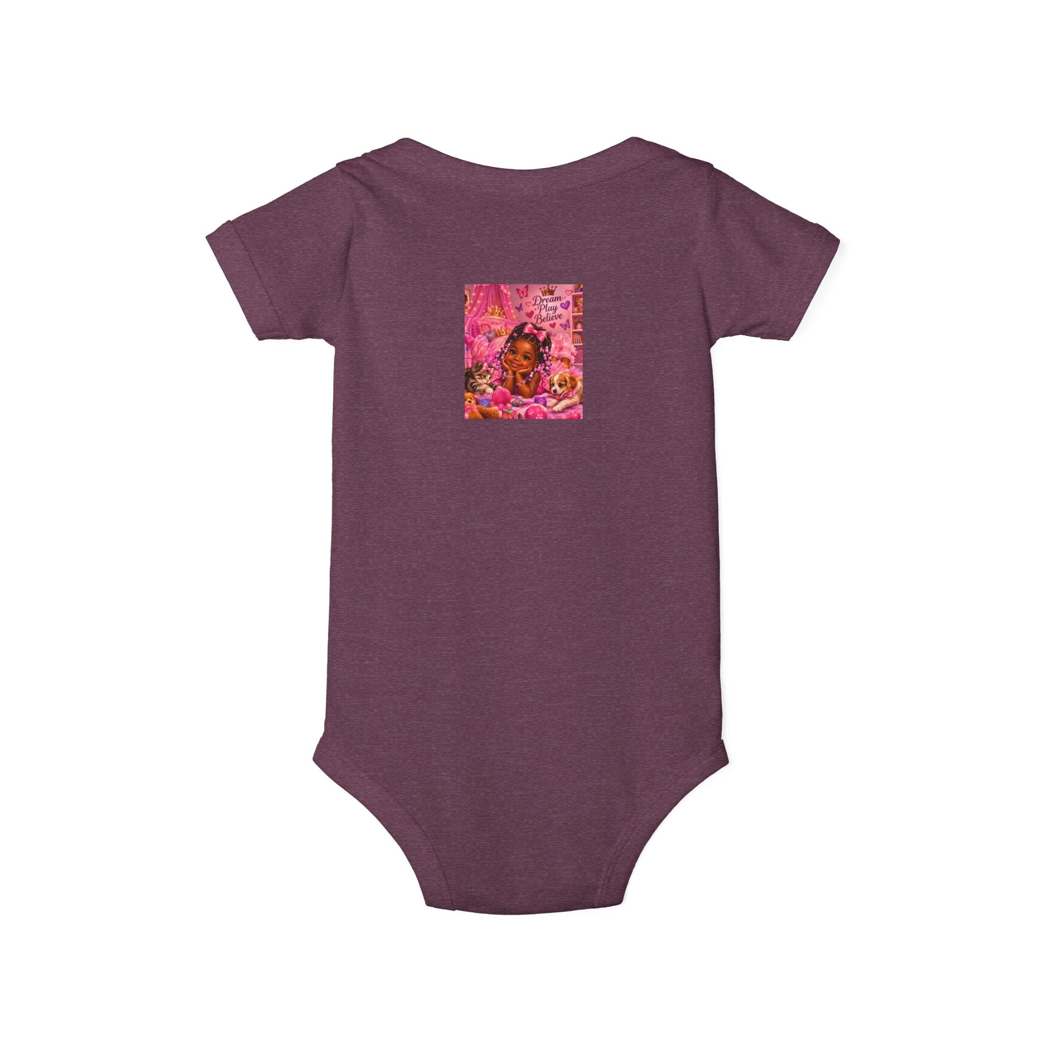 Pink Floral Baby Onesie – Cute Nursery Art Infant Jersey One Piece