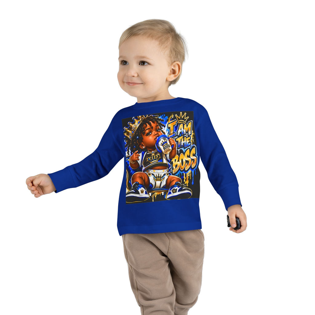 I Am The Boss Toddler Long Sleeve Tee — Cute Urban Baby Graphic Shirt