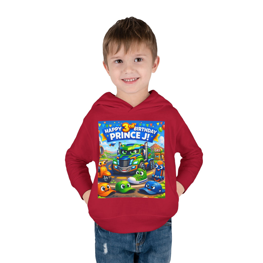 Toddler Hoodie — Colorful Birthday Truck & Candy Party Kids Pullover