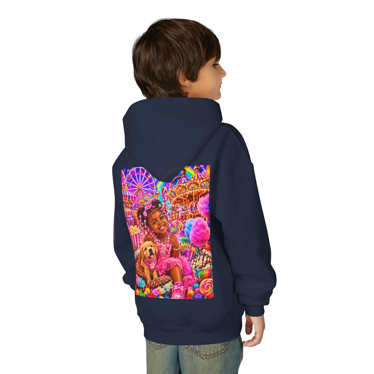 Youth Carnival Girl and Puppy Fairground Hoodie