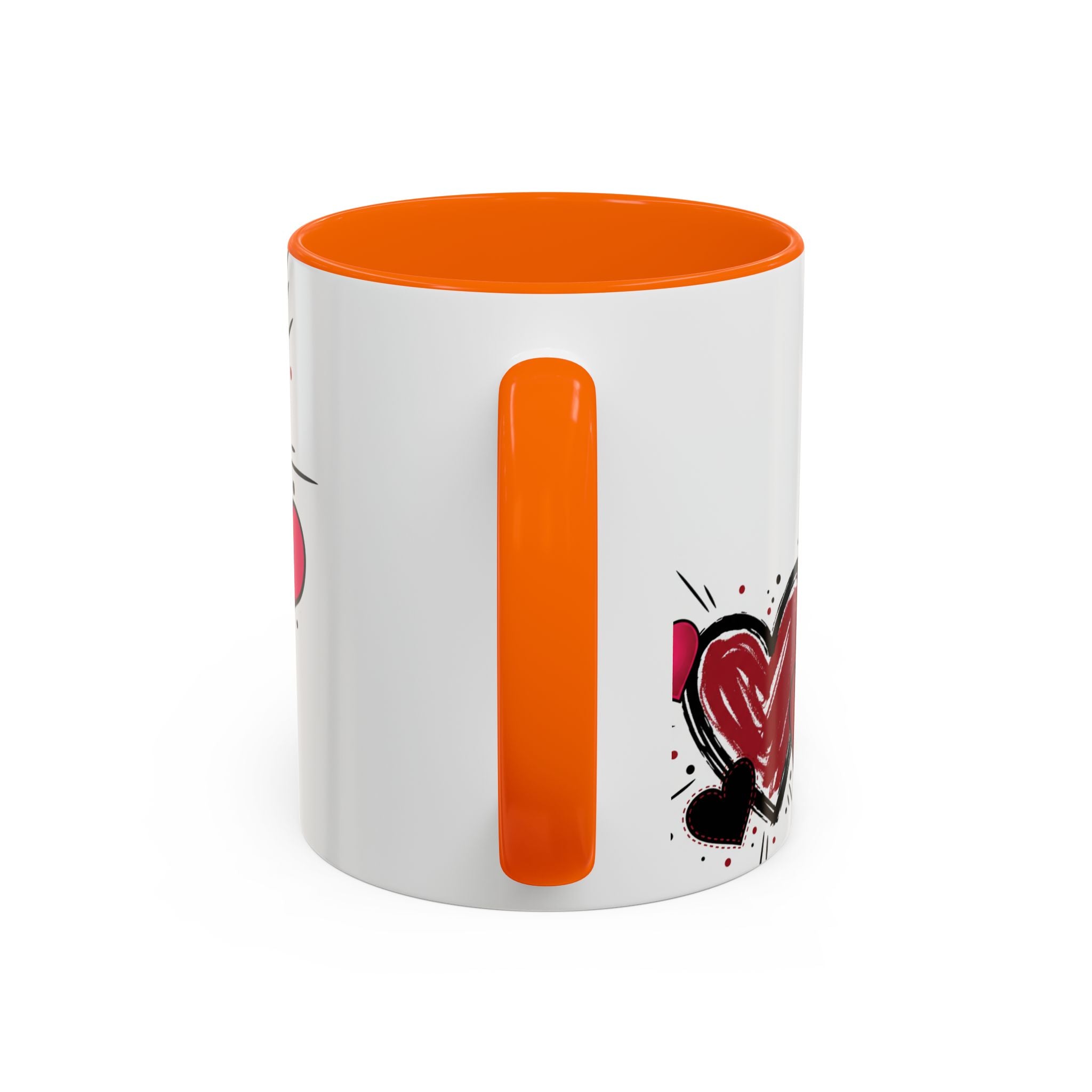 Hand-Drawn Hearts Accent Coffee Mug – Romantic Valentine’s Day Gift (11/15oz)