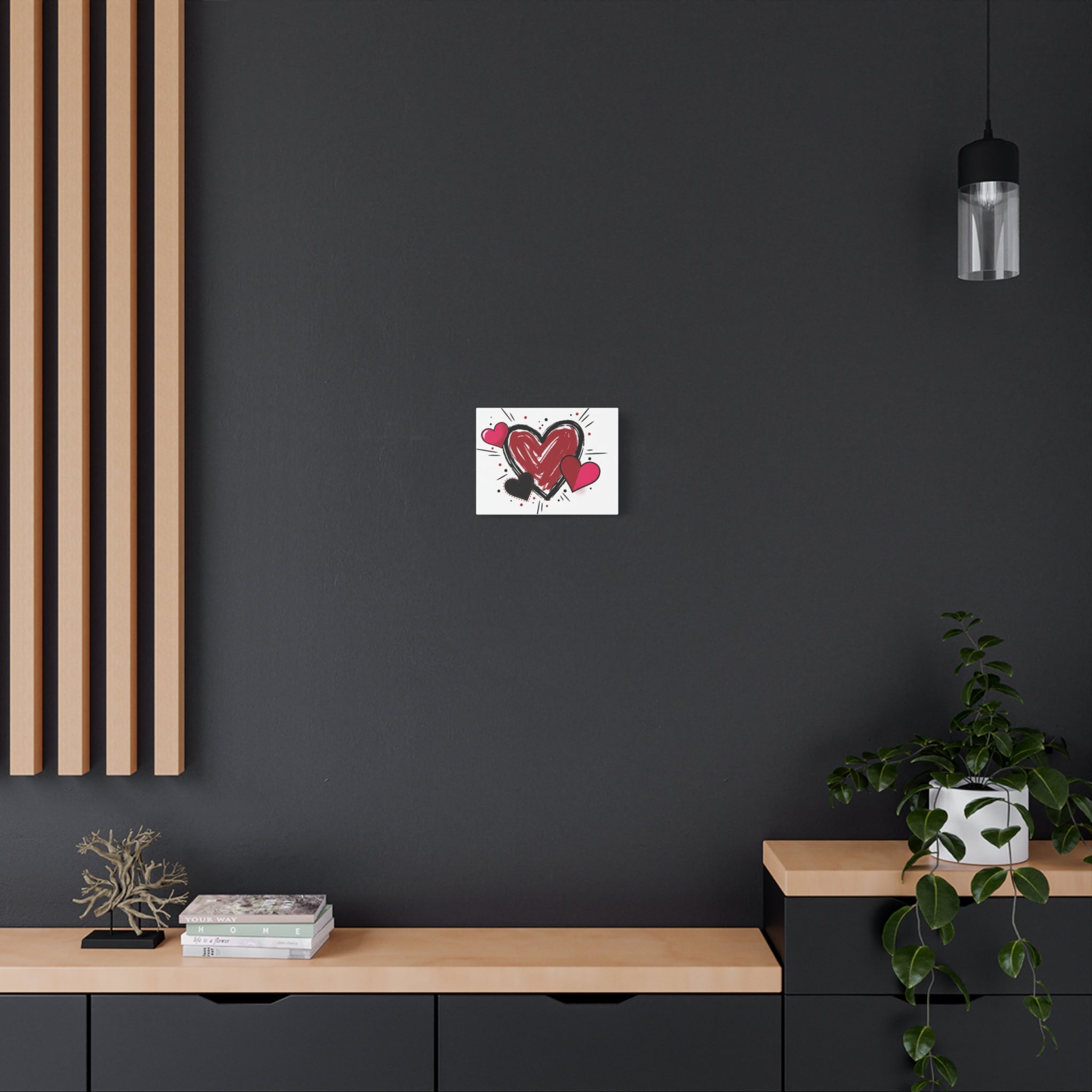 Valentine Pop Art Heart Matte Canvas Wall Art - Stretched 1.25"