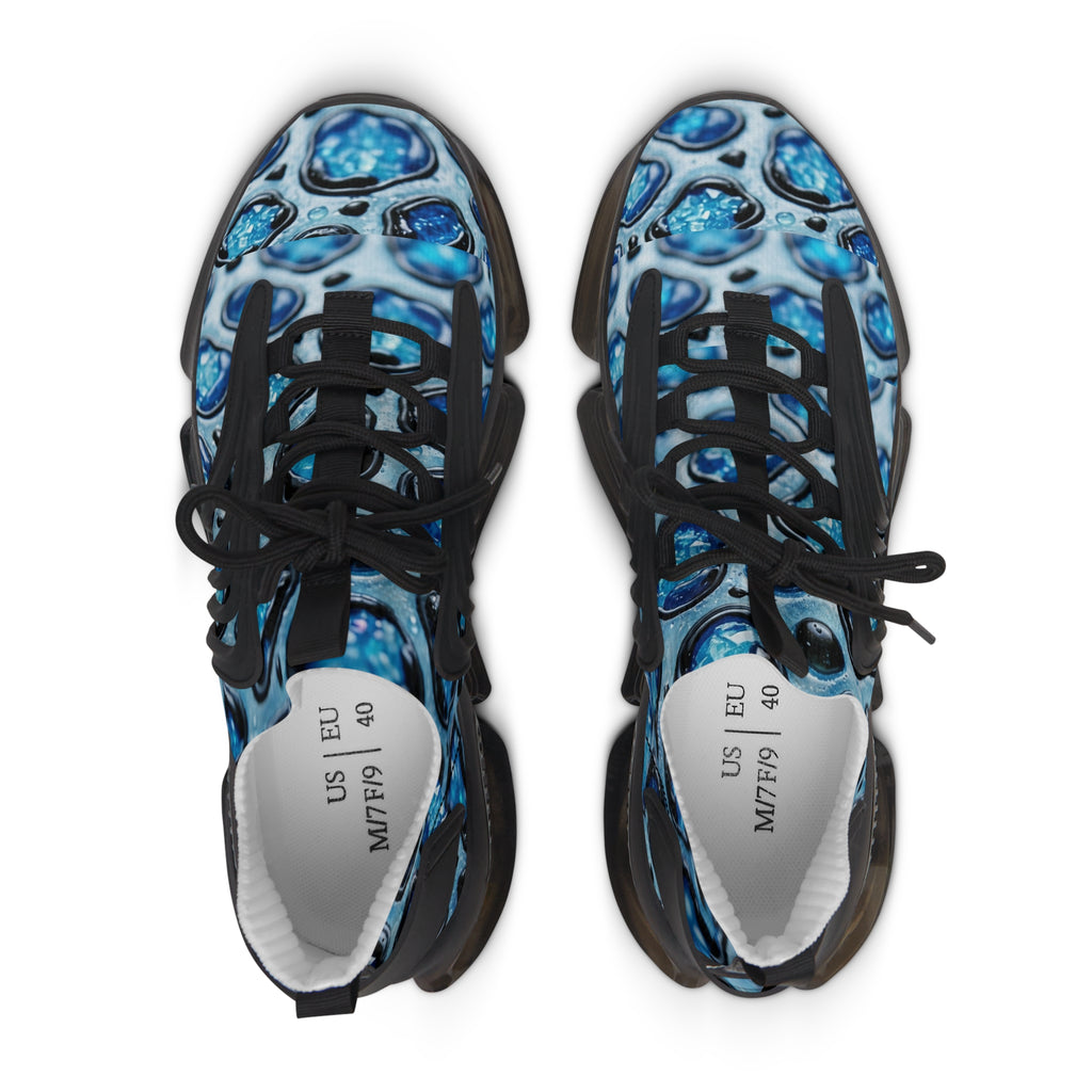 Women's Blue Marble Mesh Sneakers