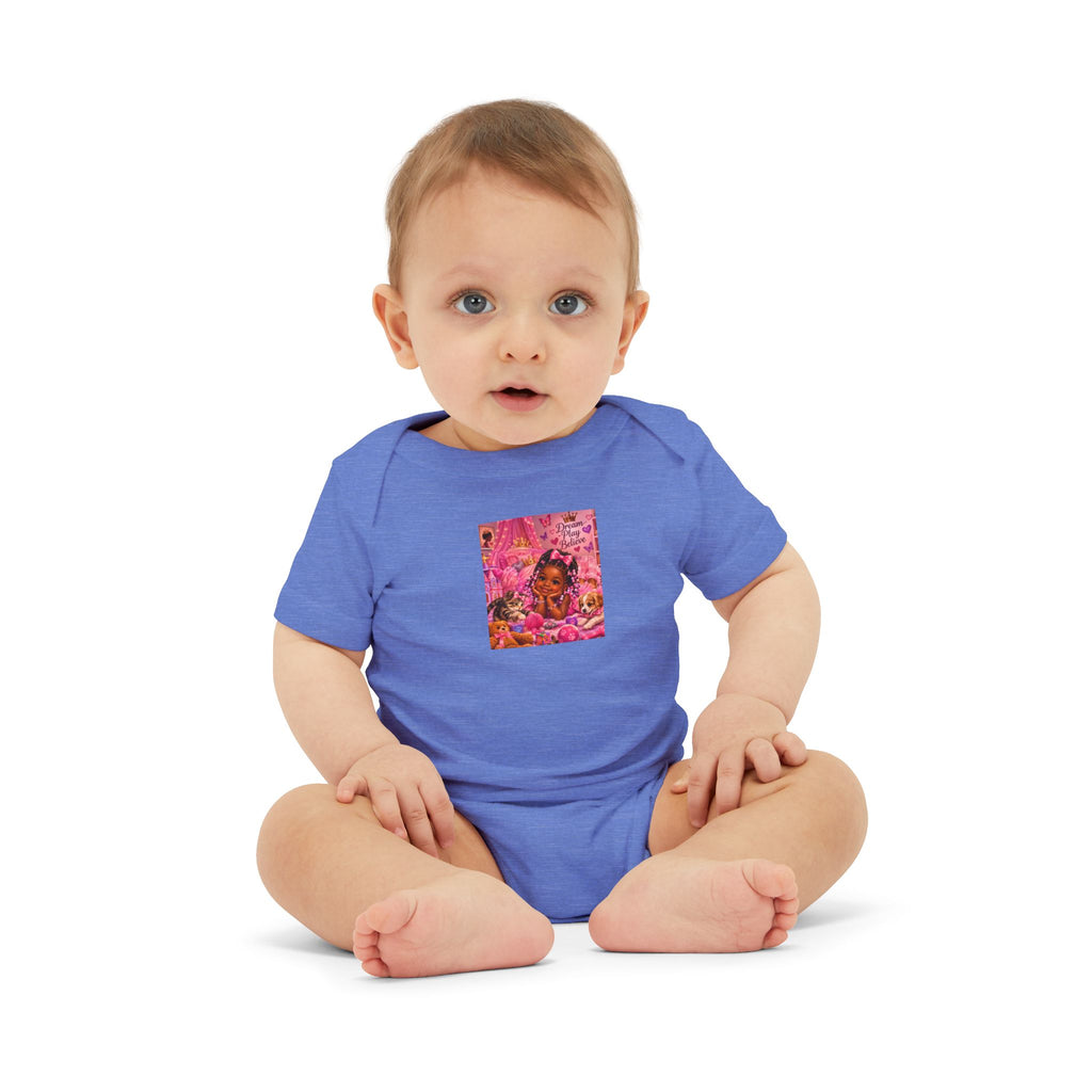 Pink Floral Baby Onesie – Cute Nursery Art Infant Jersey One Piece