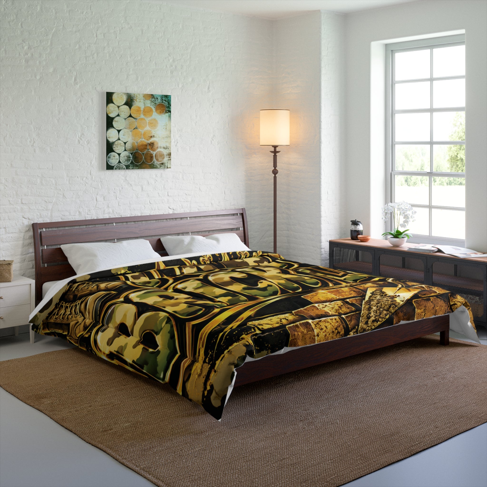 Bricklayer Camo Comforter — "I Am A Bricklayer" Quilted Bedding for Construction Workers