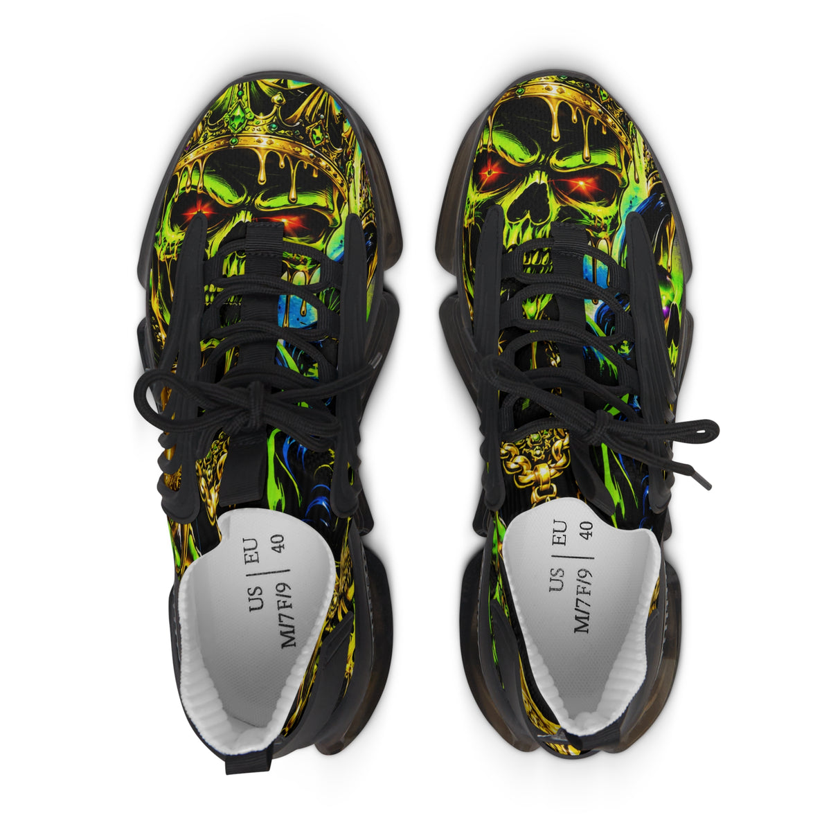 Women’s Mesh Sneakers – Neon Skull Streetwear Shoes